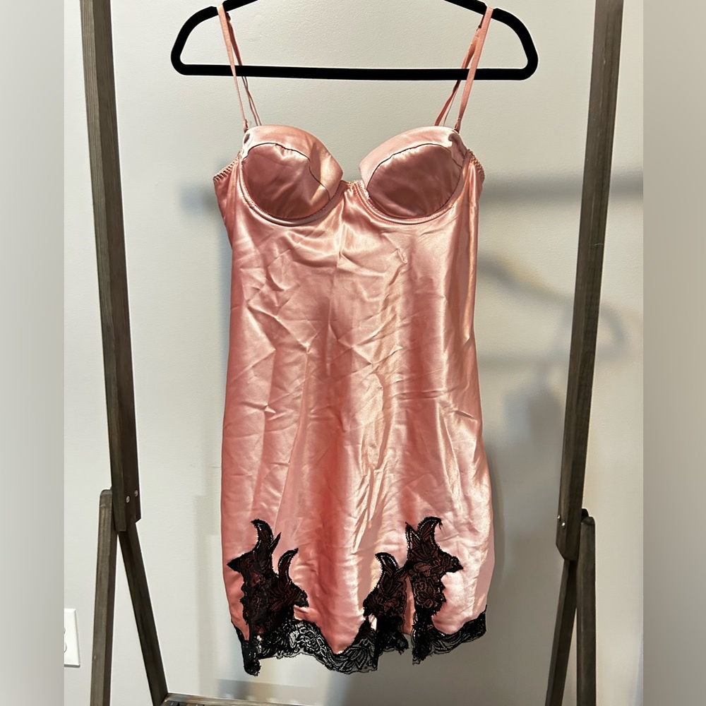 Vintage Pink Satin Slip Dress